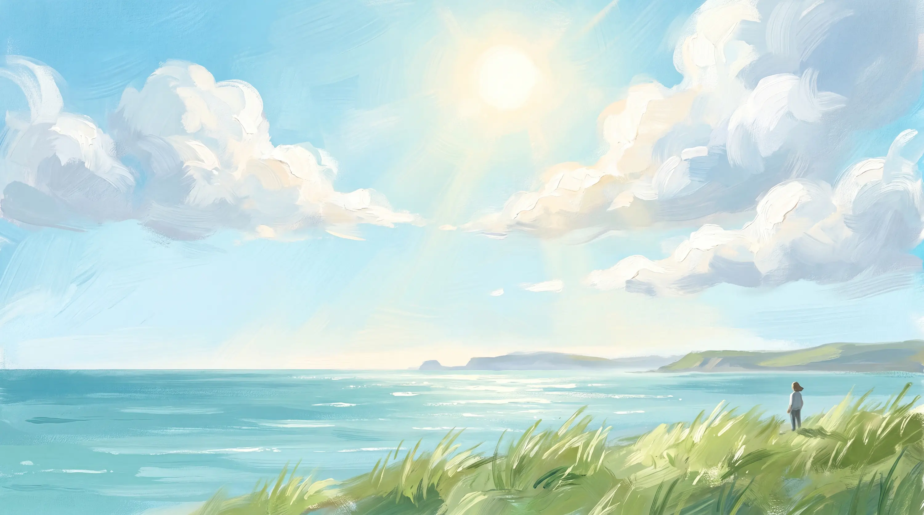 North Sea coast on a clear bright morning